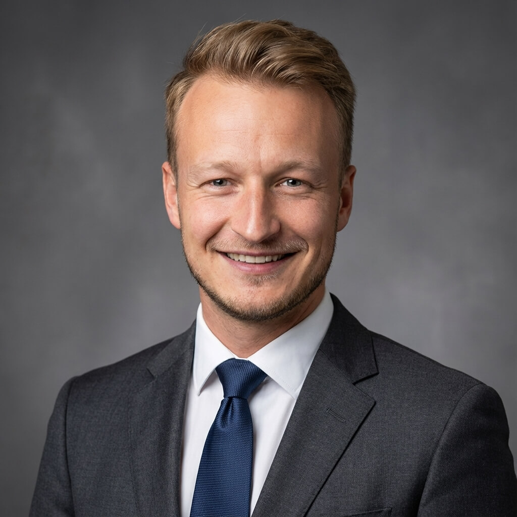 Photo after AI processing — Studio headshot