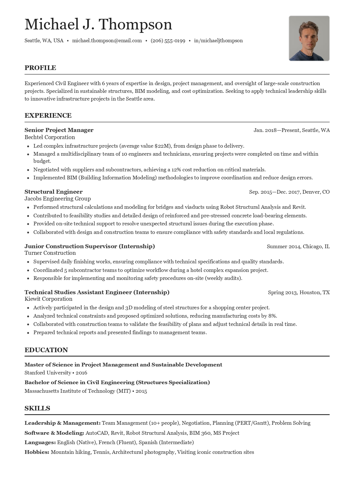 MIT resume template