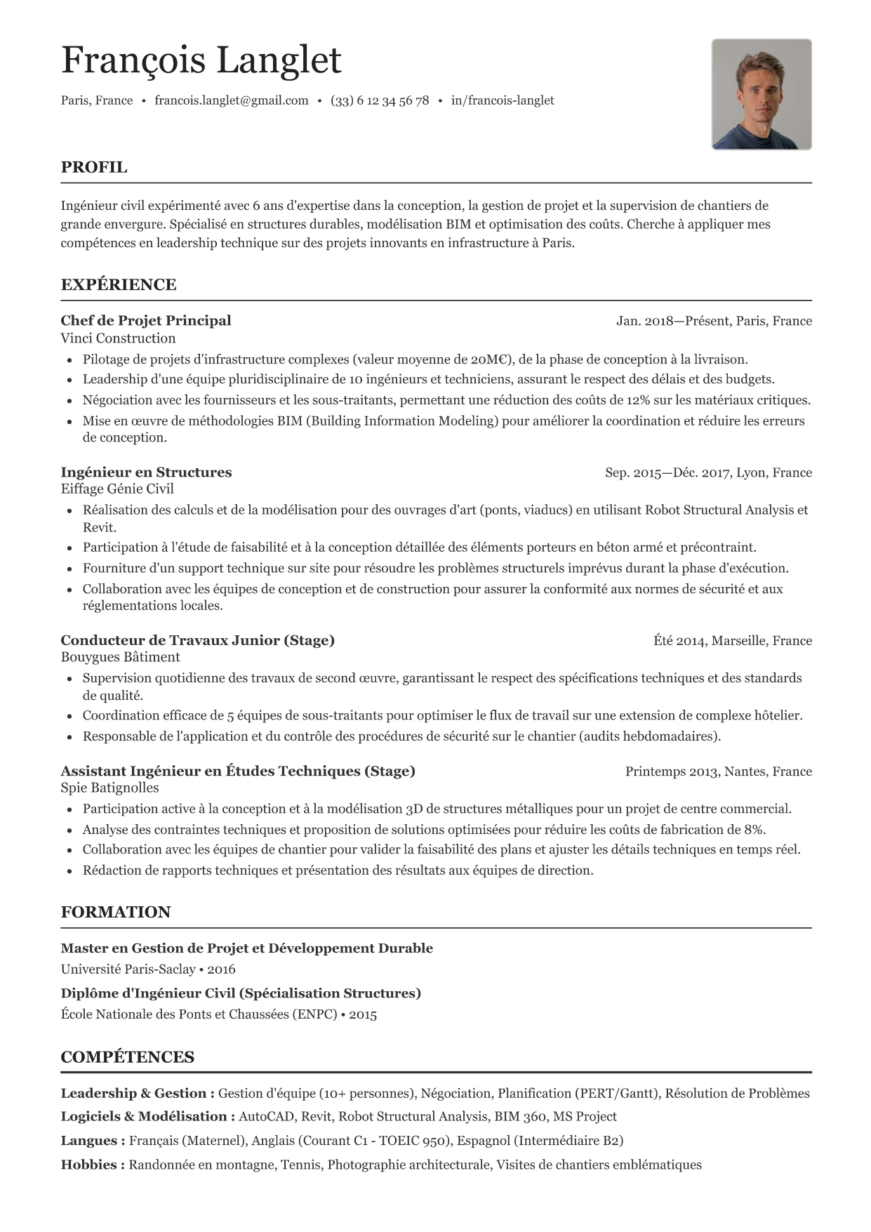 Modèle CV spécialisé Barber Shop
