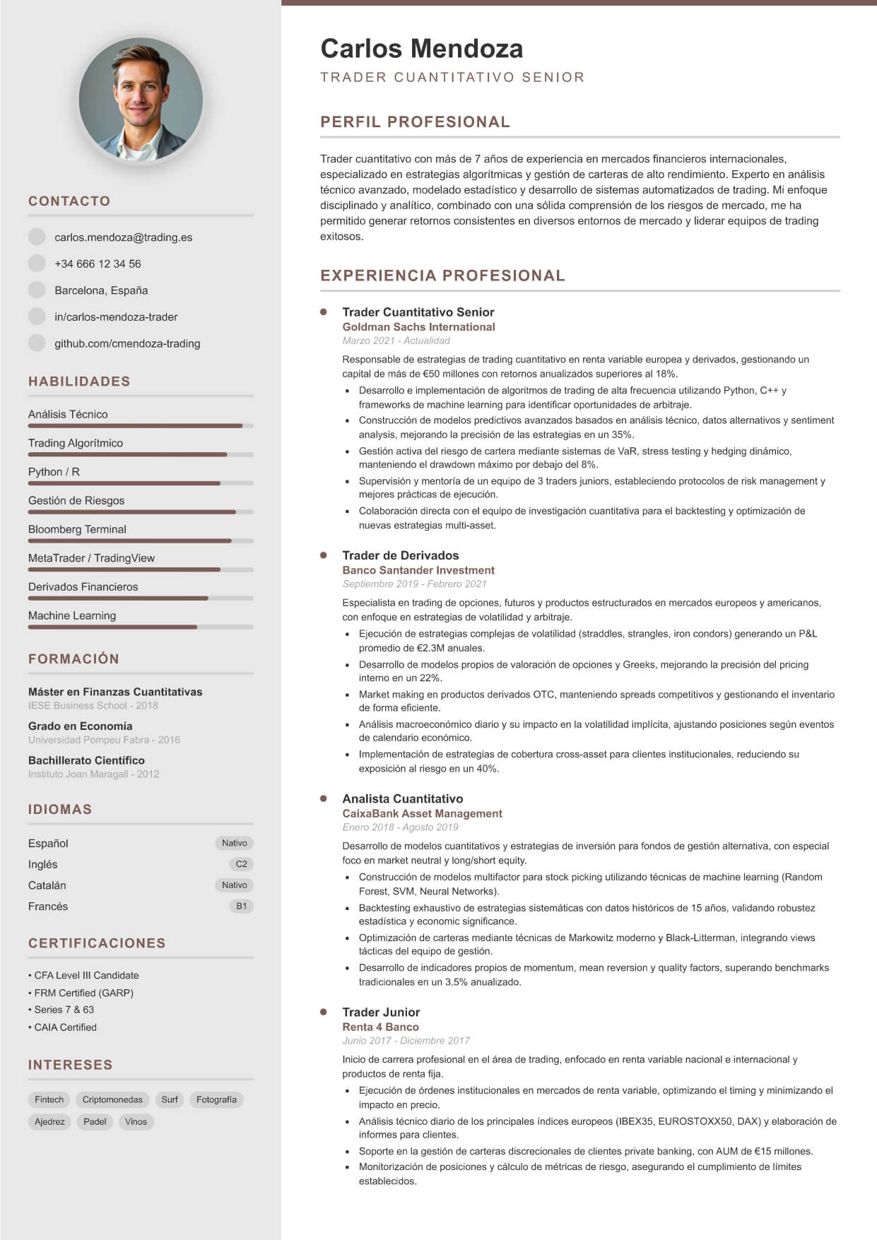 Plantilla de CV Inditex