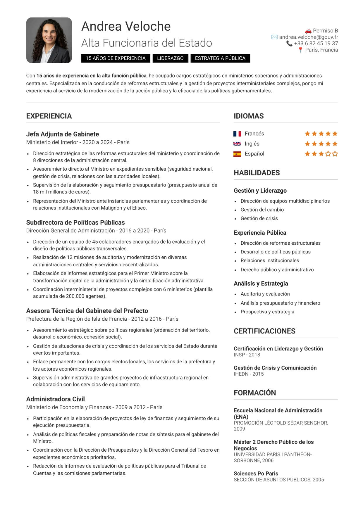 Plantilla de CV Santander