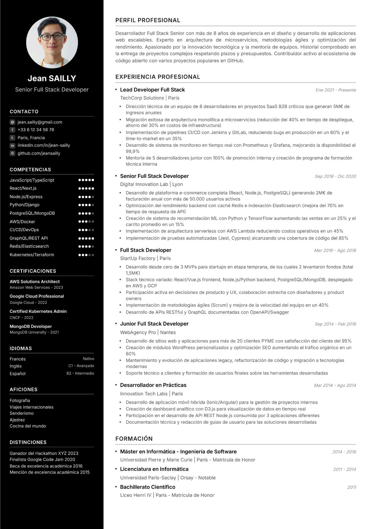 Plantilla de CV McKinsey