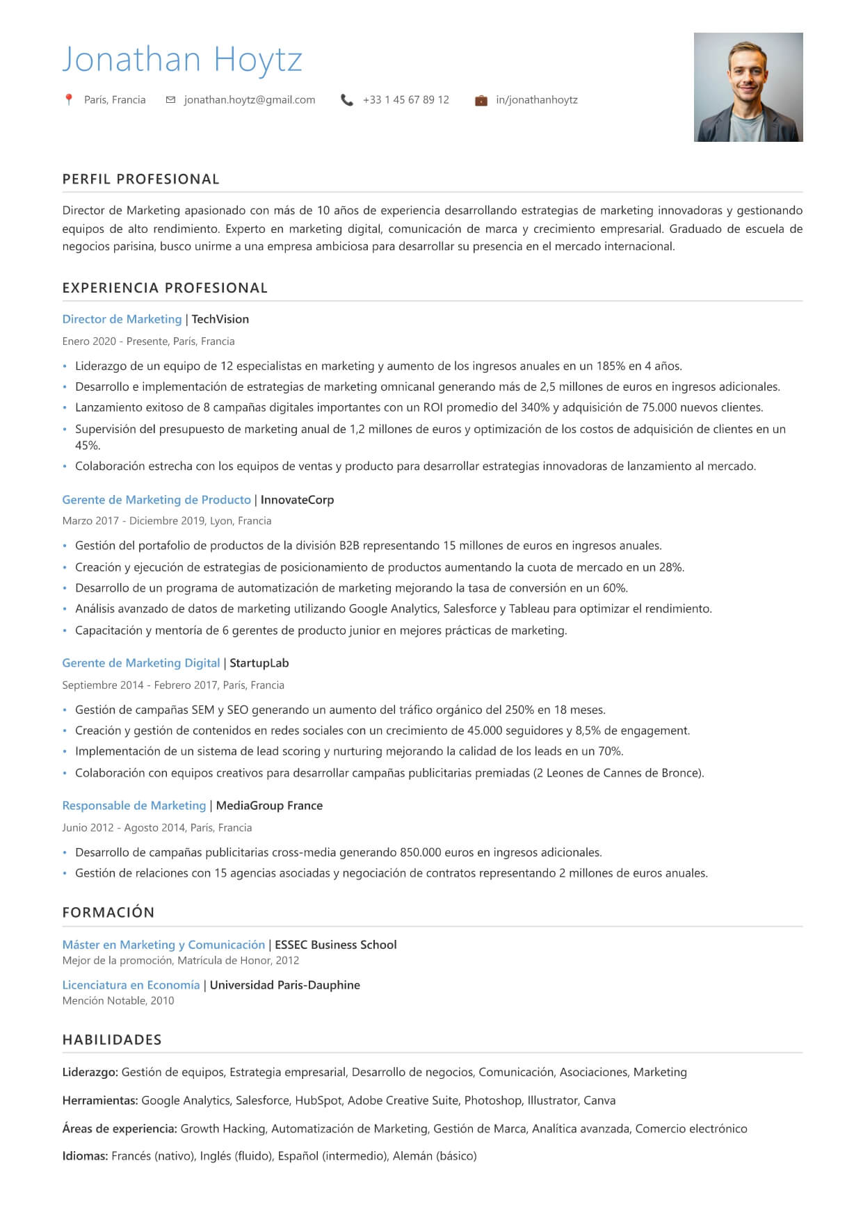 Plantilla de CV Amazon