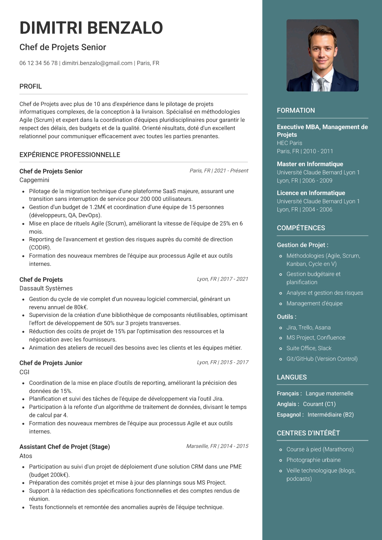 Modèle de CV McKinsey — design cabinet conseil