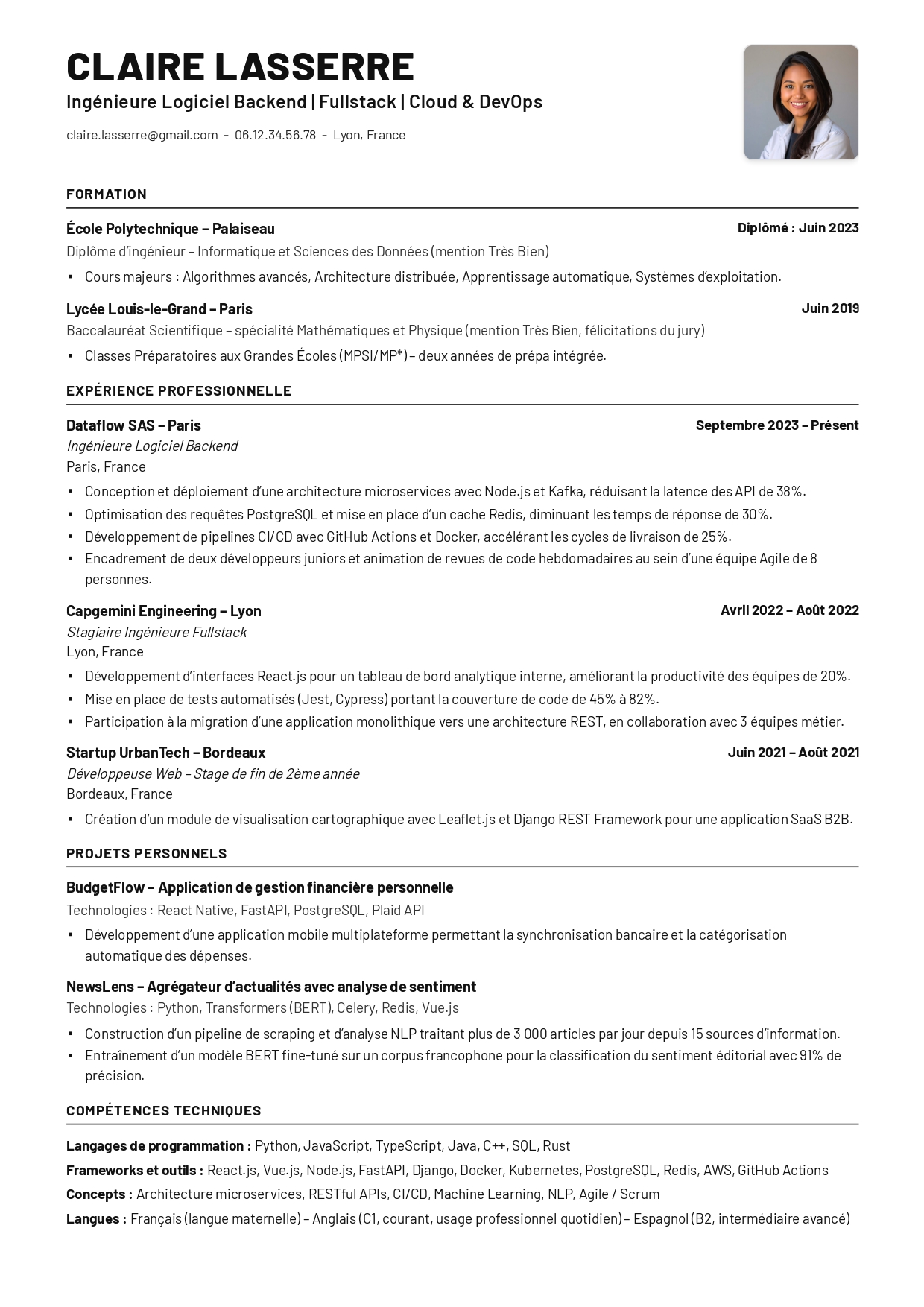 Modèle CV moderne pour styliste capillaire