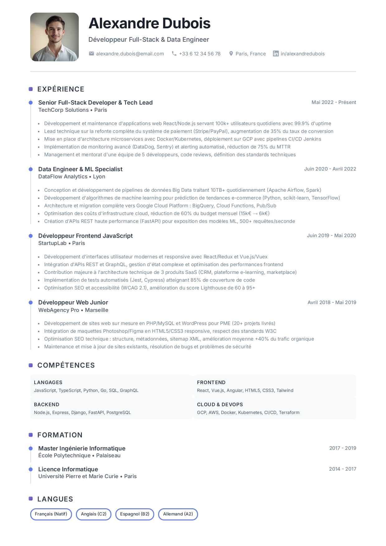 CV créatif pour coiffeuse spécialisée